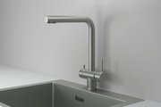 Смеситель кухонный Granula Kitchen Space KS-7011, с подключением к фильтру для питьевой воды, Сталь матовая 7011, СТАЛЬ МАТОВАЯ