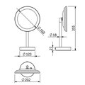 Зеркало косметическое Kludi Vela R настольное, одностороннее, белый матовый 5899553F