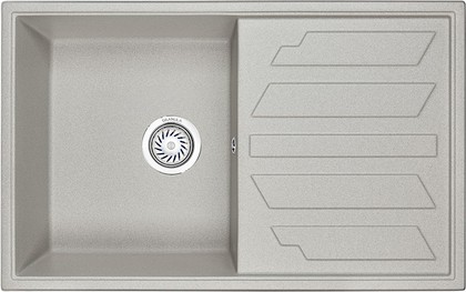 Кухонная мойка Granula 8002, 800x500, накладная, с крылом, кварц, Базальт 8002, БАЗАЛЬТ
