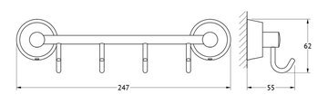 Вешалка для полотенец FBS Vizovice, 4 крючка, 25см, хром VIZ 025