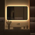Зеркало с окантовкой Defesto Aura 120x80, LED подсветка, сенсорный выключатель, тёплый белый свет DF 2980SH