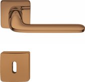 Ручка дверная Colombo RoboquattroS, с квадратной розеткой 52x52, с накладкой классик, медь винтажная полированная ID51R vintage