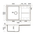 Кухонная мойка Omoikiri Sumi 79-PL с крылом, tetogranit, leningrad grey 4993552