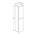 Высокий шкафчик Geberit Acanto 380x1730x360мм, фасад: белое стекло, корпус: белый глянцевый 500.619.01.2