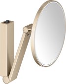 Косметическое зеркало Keuco iLook_move, подсветка, круглое, выключатель, увеличение х5, бронза шлифованная 17612 039004