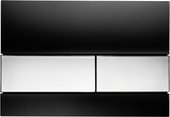 Кнопка управления TECE square, система двойного смыва, стекло , чёрный/хром глянцевый 9240807