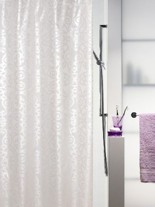 Штора для ванны 180x200см текстильная жемчужно-белая Spirella Orsini 1013220