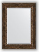 Зеркало Evoform Exclusive 820x1120 с фацетом, в багетной раме 120мм, состаренное дерево с орнаментом BY 3482