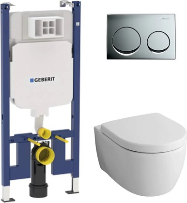 Комплект инсталляция и унитаз подвесной Geberit Alpha iCon 500.175.21.I