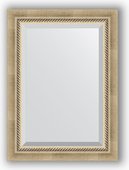 Зеркало Evoform Exclusive 530x730 с фацетом, в багетной раме 70мм, состаренное серебро с плетением BY 1122