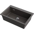 Кухонная мойка Omoikiri Omishima 76 SG Matt Natceramic, врезной монтаж, stone grey матовый 4997553
