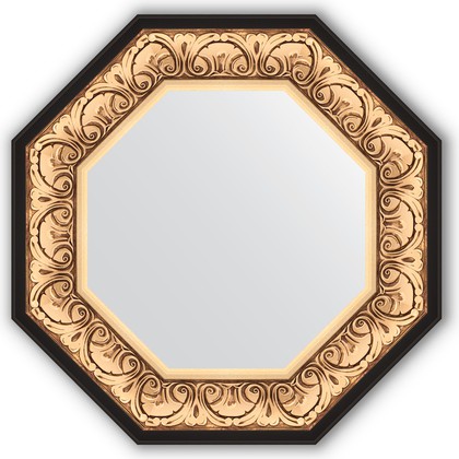 Зеркало Evoform Octagon 604x604 в багетной раме 106мм, барокко золото BY 3844