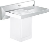 Полочка со стеклянным стаканом и хромированным настенным держателем Grohe Allure Brilliant 40503000