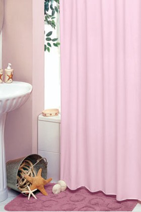 Штора для ванны 180x200см розовая с кольцами 12шт Grund TAVERE 309.98.106