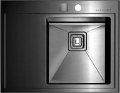 Кухонная мойка Omoikiri Akisame 65-IN-GM-R, чаша справа, воронёная сталь 4993037