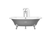 Чугунная ванна Roca Newcast Grey 170x85см, овальная, с серым фасадом и нескользящим дном 233650000