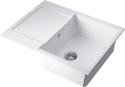 Кухонная мойка Omoikiri Sakaime 68-WH, с крылом, гранит, белый 4993126