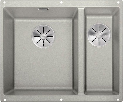 Кухонная мойка Blanco Subline 340/160-U, без крыла, основная чаша слева, отводная арматура, гранит, жемчужный 523551