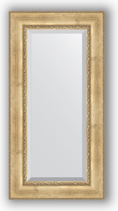 Зеркало Evoform Exclusive 620x1220 с фацетом, в багетной раме 120мм, состаренное серебро с орнаментом BY 3506