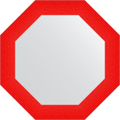 Зеркало Evoform Octagon 710x710 в багетной раме 89мм, красная волна BY 7409
