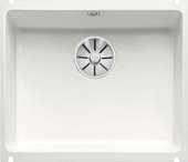 Кухонная мойка Blanco Subline 500-U PuraPlus, без крыла, отводная арматура, керамика, белый матовый 523735