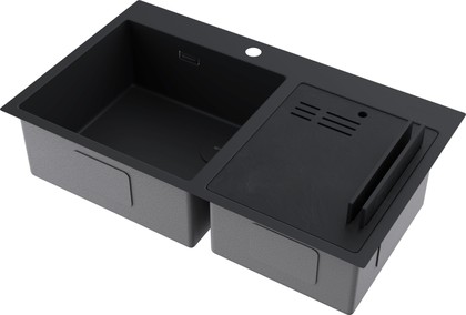 Кухонная мойка Omoikiri Akisame 86-2 Side GB, 2 чаши, графит 4997047