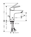 Смеситель для раковины Hansgrohe Logis Loop 100, сливной гарнитур, хром 71154000