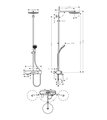 Душевая система для ванны Hansgrohe Pulsify S Showerpipe 260 1jet, ShowerTablet Select 400, хром 24230000