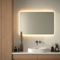 Зеркало с матированием и LED-подсветкой Defesto, 38W, 120x80см, ИК-выключатель, тёплый белый свет DF 3820RH