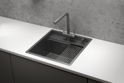 Кухонная мойка Granula Kitchen Space KS-5051, 500x510, накладная, нержавеющая сталь, Графит матовый 5051, ГРАФИТ МАТОВЫЙ