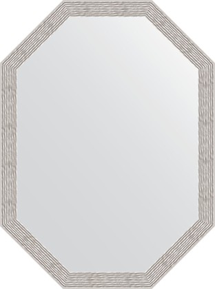 Зеркало Evoform Polygon 580x780 в багетной раме 46мм, волна алюминий BY 7011