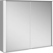 Зеркальный шкаф Keuco Royal Match, 80x70см, с подсветкой, 2 дверцы, алюминий серебристый 12802 171301