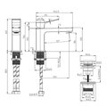 Смеситель для раковины Bossini Aki, с донным клапаном, хром Z00707.030
