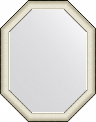 Зеркало Evoform Octagon 74x94, восьмиугольное, в багетной раме, белая кожа с хромом 78мм BY 7445