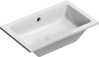 Раковина GSI Kube X 600, перелив, встраиваемая снизу, белый глянцевый 8953911