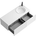 Тумба с умывальником Aqwella Боско Casso 1200 R/L, с двумя ящиками, фасад волна+рамка, белый BOS0112WM+BOS07VOL67WM+BOS07RAM52WM+CAS.12.04.R/L