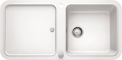 Кухонная мойка оборачиваемая с крылом, с клапаном-автоматом, гранит, белый Blanco Yova XL 6S 519587