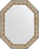 Зеркало Evoform Polygon 800x1000 в багетной раме 106мм, барокко серебро BY 7248