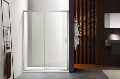 Душевая дверь Aquatek, 100см, двухэлементная, прозрачное стекло, хром AQNAA6121-100
