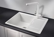 Кухонная мойка Granula 6503, 650x500, накладная, с крылом, кварц, Арктик 6503, АРКТИК