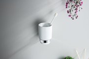 Стакан с держателем Aquatek Бетта настенный, хром AQ4604CR