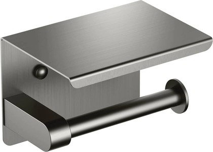 Бумагодержатель Aquatek Европа с полкой, оружейная сталь AQ4939BGM