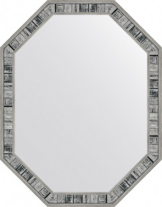 Зеркало Evoform Octagon 54x69, восьмиугольное, в багетной раме, состаренное дерево 50мм BY 7416