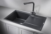 Кухонная мойка Granula 7804, 780x500, накладная, с крылом, кварц, Чёрный 7804, ЧЁРНЫЙ