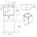 Кухонная мойка Granula Kitchen Space KS-5051 500x510, накладная, нержавеющая сталь, Чёрный матовый 5051, ЧЕРНЫЙ МАТОВЫЙ