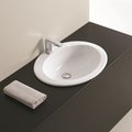 Раковина Artceram Washbasins Eolo, 590x480, встраиваемая сверху, отверстие под смеситель, слив-перелив, белый ELL001 01 00