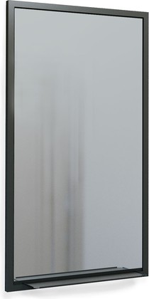 Зеркало Jorno Steal, прямоугольное, с полкой, чёрный Ste.02.50/Pl/B
