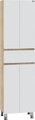 Шкаф-пенал Санта Марс 500x1800x300, напольный, 4 двери, один ящик, янтарный, белый 700429