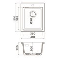 Кухонная мойка Omoikiri Omishima 41 DG Matt Natceramic, врезной монтаж, dust grey матовый 4997548