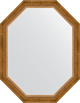 Зеркало Evoform Polygon 730x930 в багетной раме 70мм, состаренная бронза с плетением BY 7116